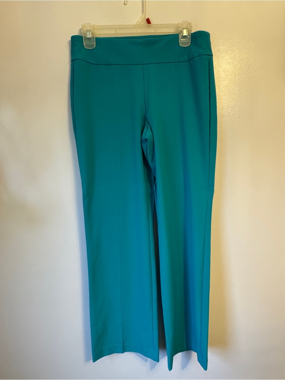 Roz & Ali Teal Wide-Leg Stretch Pants
